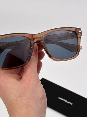 MONTBLANC MB0263S 005 BROWN SQUARE SUNGLASSES